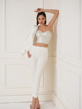 3 piece glitter trim suit